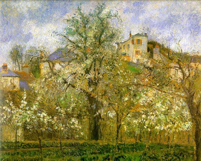 Camille Pissaro Kitchen Garden with Trees in Flower, Pontoise china oil painting image